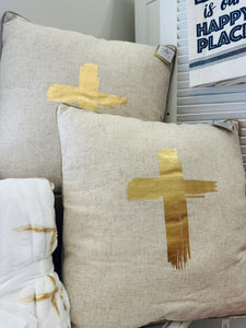 Metallic Cross Pillow