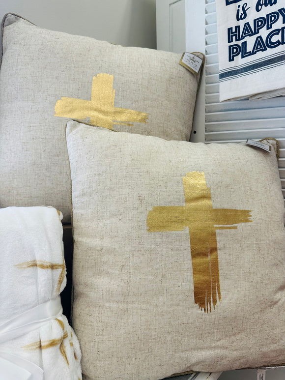 Metallic Cross Pillow