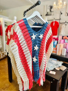 Crochet Star Patch Poncho