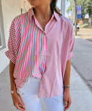 Split Contrast Oversized Button Down